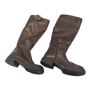 COACH Leather Knee high riding boot  Women's Size 8 in Walnut Brown